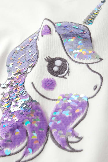 Bambini - Unicorni - t-shirt - effetto brillante - bianco