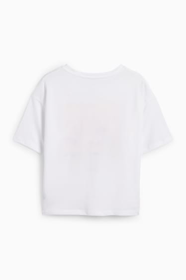 Dětské - Motiv palem - tričko s krátkým rukávem - bílá