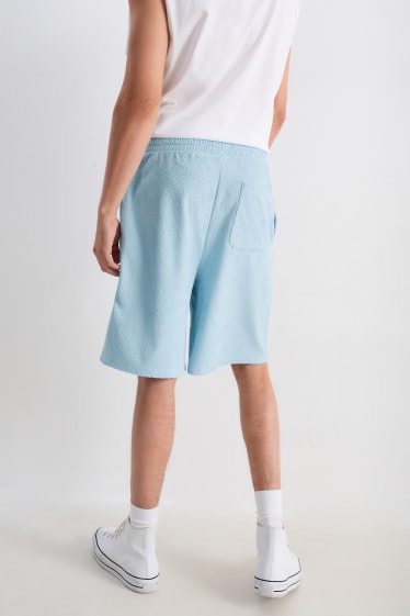 Heren - Badstof sweatshort - lichtblauw