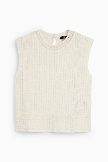 Women - Knitted top - cremewhite