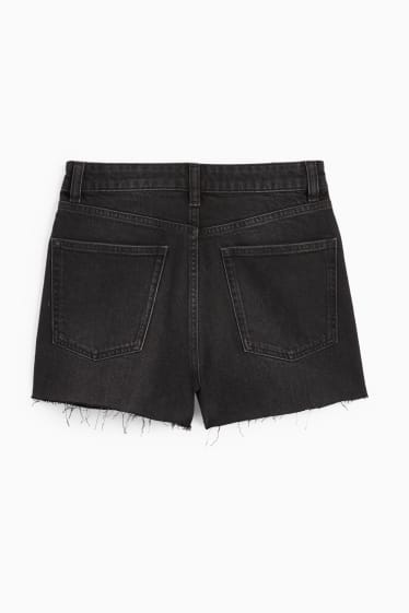 Dona - Texans curts amb pedres d’estràs - high waist - negre