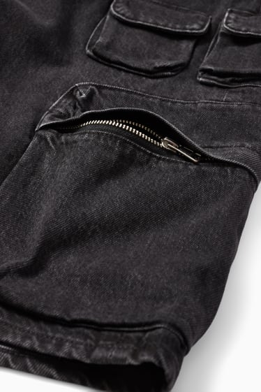 Hommes - Short cargo en jean - jean gris foncé