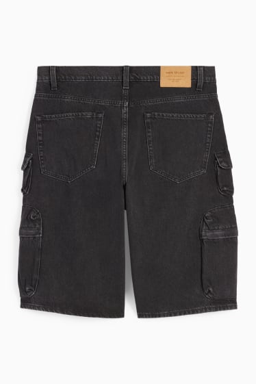 Hommes - Short cargo en jean - jean gris foncé