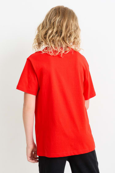 Dzieci - Buty do piłki nożnej - koszulka z krótkim rękawem - czerwony