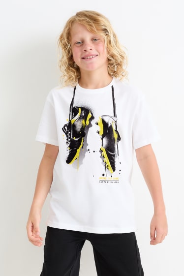 Kinderen - Voetbalschoenen - T-shirt - wit