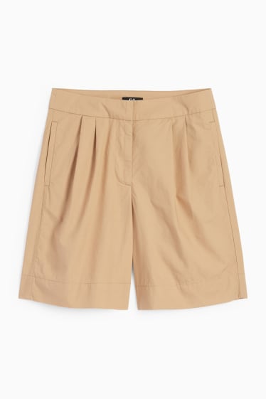 Women - Shorts - high waist - light brown