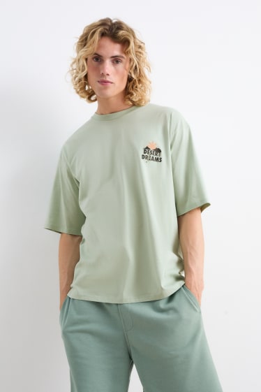Mężczyźni - T-shirt - miętowa zieleń