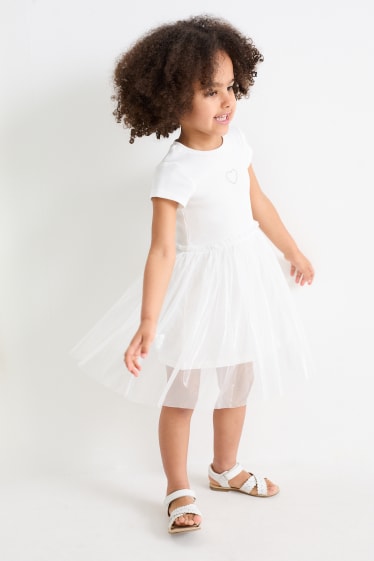 Kinderen - Hart - jurk - wit