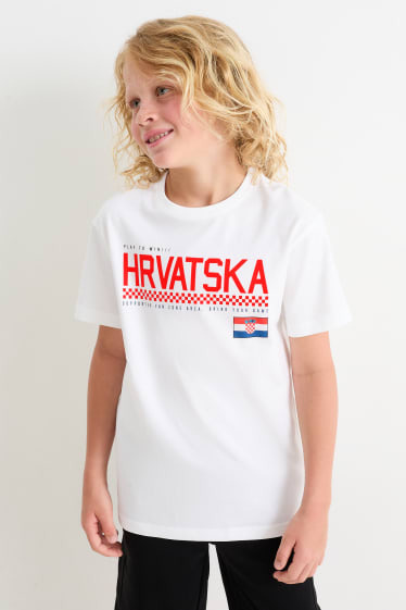 Kinder - Kroatien - Kurzarmshirt - cremeweiss