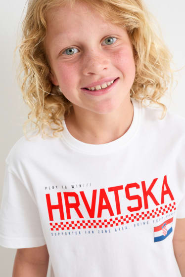 Kinder - Kroatien - Kurzarmshirt - cremeweiss