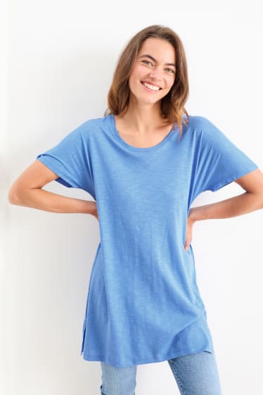 Damen - Basic-T-Shirt - blau