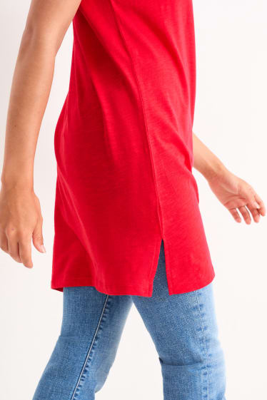 Women - Basic T-shirt - dark red