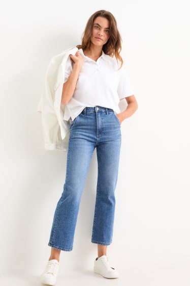 Kobiety - Flared jeans - wysoki stan - dżins-niebieski