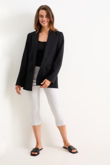 Women - Capri trousers - mid-rise waist - slim fit - light gray