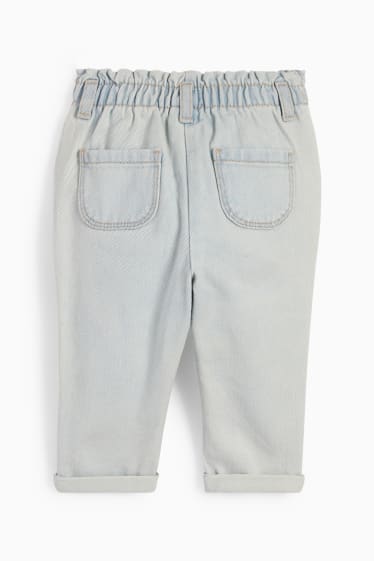 Baby Mädchen - Baby-Jeans - geblümt - helljeansblau