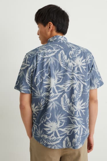 Heren - Overhemd - regular fit - kent - blauw