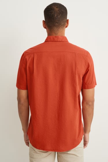 Heren - Overhemd - regular fit - kent - donkerrood