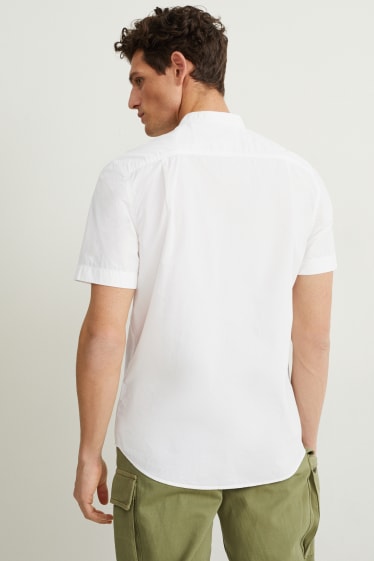 Herren - Hemd - Regular Fit - Stehkragen - weiß