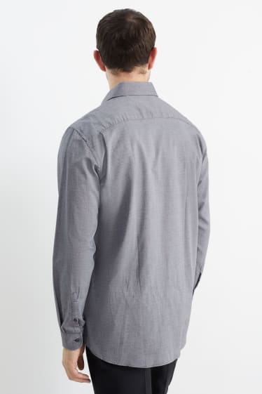 Uomo - Camicia business - regular fit - cutaway - facile da stirare - grigio