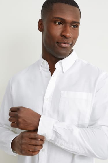 Heren - Overhemd - regular fit - button down - wit