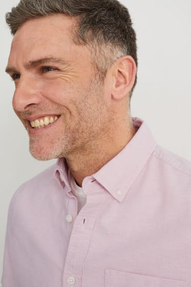Herren - Hemd - Regular Fit - Button-down - rosa