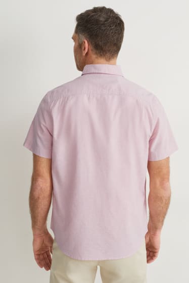 Herren - Hemd - Regular Fit - Button-down - rosa
