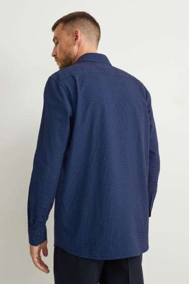 Herren - Hemd - Regular Fit - Cutaway - bügelleicht - dunkelblau