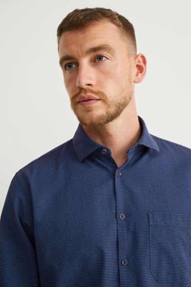 Herren - Hemd - Regular Fit - Cutaway - bügelleicht - dunkelblau