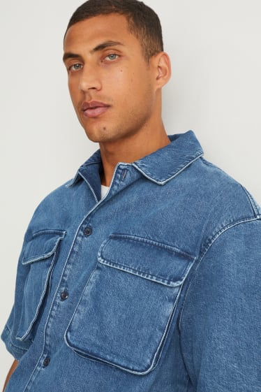 Hommes - Chemise en jean - relaxed fit - col kent - jean bleu clair