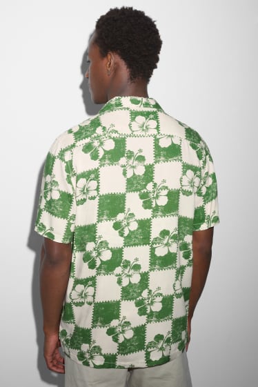 Hombre - Camisa - regular fit - cuello solapa - blanco / verde