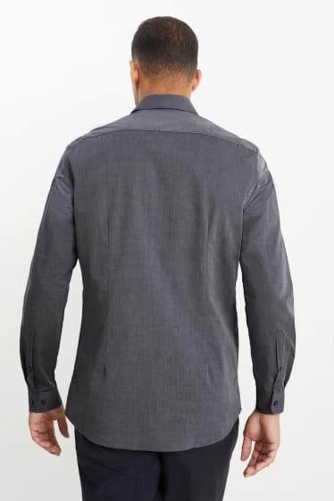 Home - Camisa formal - slim fit - coll kent - fàcil de planxar - gris