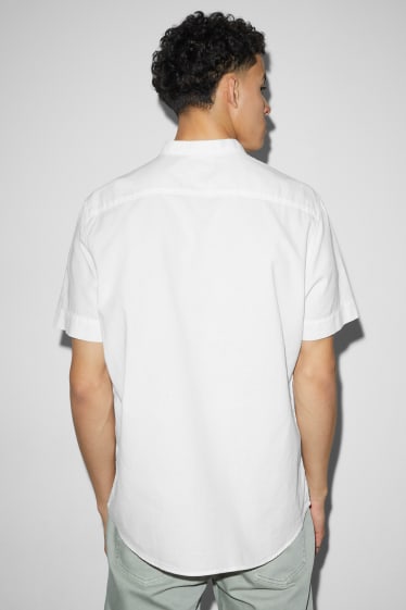 Uomo - Camicia - regular fit - collo alla coreana - bianco