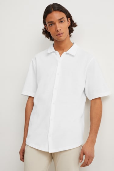 Hommes - Chemise - relaxed fit - col kent - blanc