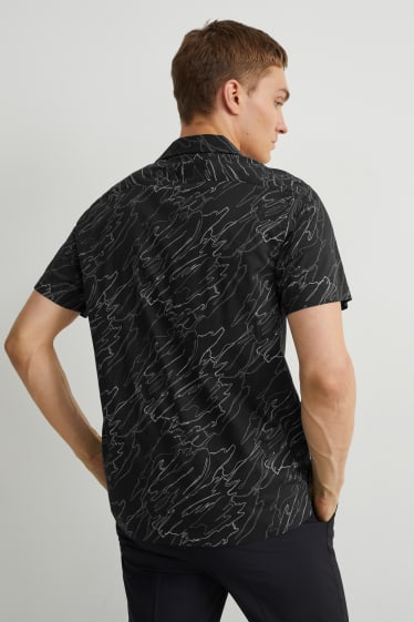 Heren - Overhemd - slim fit - reverskraag - gemakkelijk te strijken - zwart