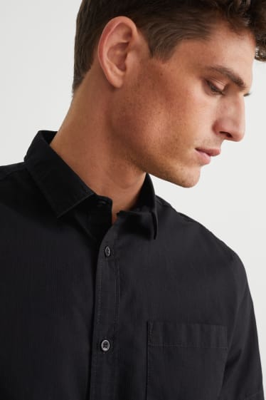 Heren - Overhemd - regular fit - kent - zwart