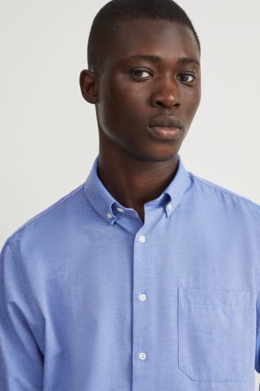 Herren - Oxford Hemd - Regular Fit - Button-down - blau