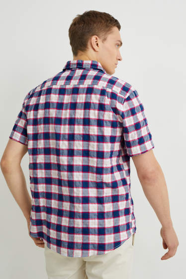 Herren - Hemd - Regular Fit - Kent - kariert - dunkelblau