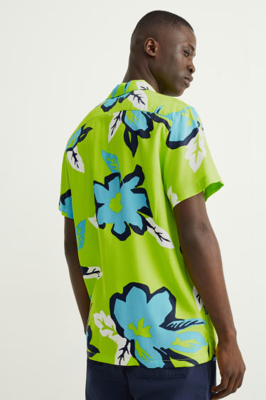 Heren - Overhemd - slim fit - reverskraag - lichtgroen
