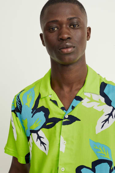 Heren - Overhemd - slim fit - reverskraag - lichtgroen