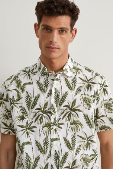 Men - Shirt - regular fit - kent collar - cremewhite