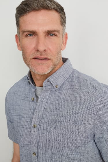 Herren - Hemd - Regular Fit - Button-down - grau