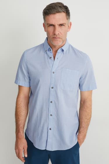 Heren - Overhemd - regular fit - button down - lichtblauw