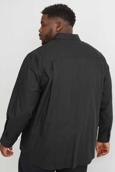 Uomo - Camicia - regular fit - colletto all'italiana - facile da stirare - nero