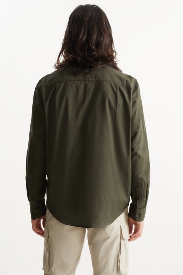 Home - Camisa Oxford - regular fit - button-down - verd fosc