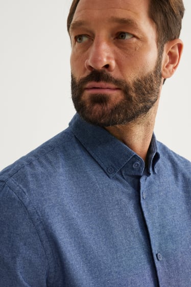 Uomo - Camicia - regular fit - button down - blu