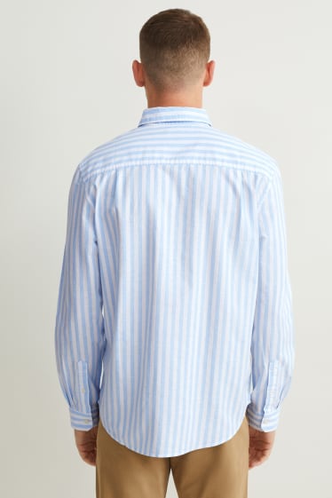 Home - Camisa Oxford - regular fit - button-down- de ratlles - blau clar