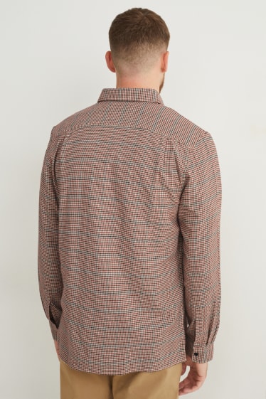 Uomo - Camicia di flanella - regular fit - button down - a quadretti - colorato