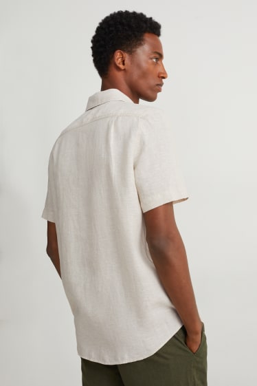 Uomo - Camicia in lino - regular fit - Kent - beige chiaro