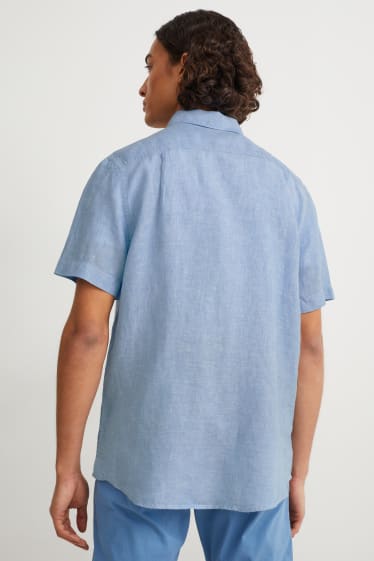 Hommes - Chemise en lin - regular fit - Kent - bleu clair