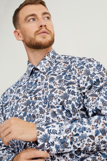 Hommes - Chemise de bureau - regular fit - col button down - facile à repasser - blanc